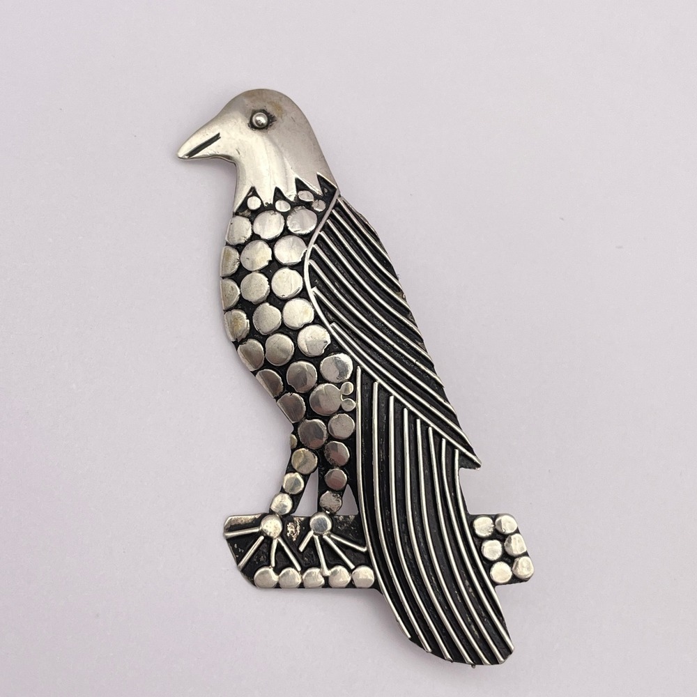 Vintage Sterling‎ Silver Overlay Eagle Brooch Bird Pin Wildlife Animal Jewelry